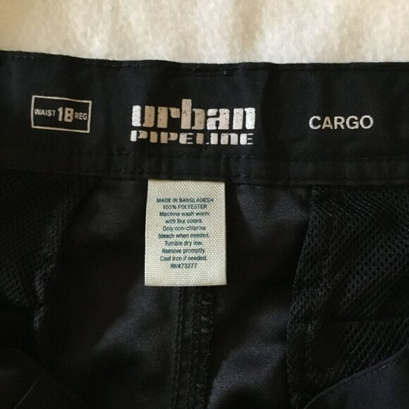 Urban Pipeline Boys Cargo Shorts Sz 18 Black Polyester Belt Loops Beach Vacation - Picture 7 of 7